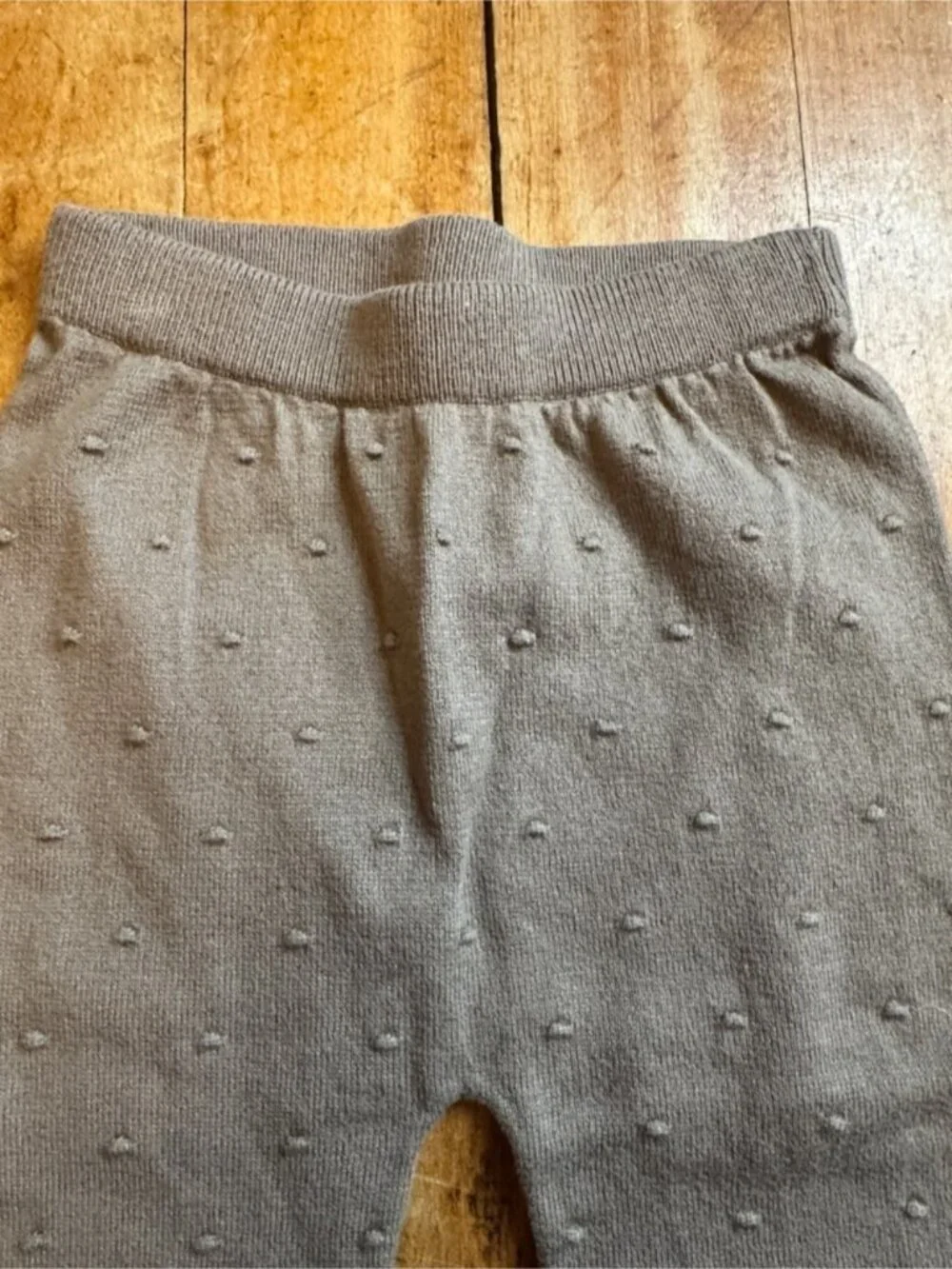 Carters Knit pants 12 months brown spring cotton unisex Swiss dot